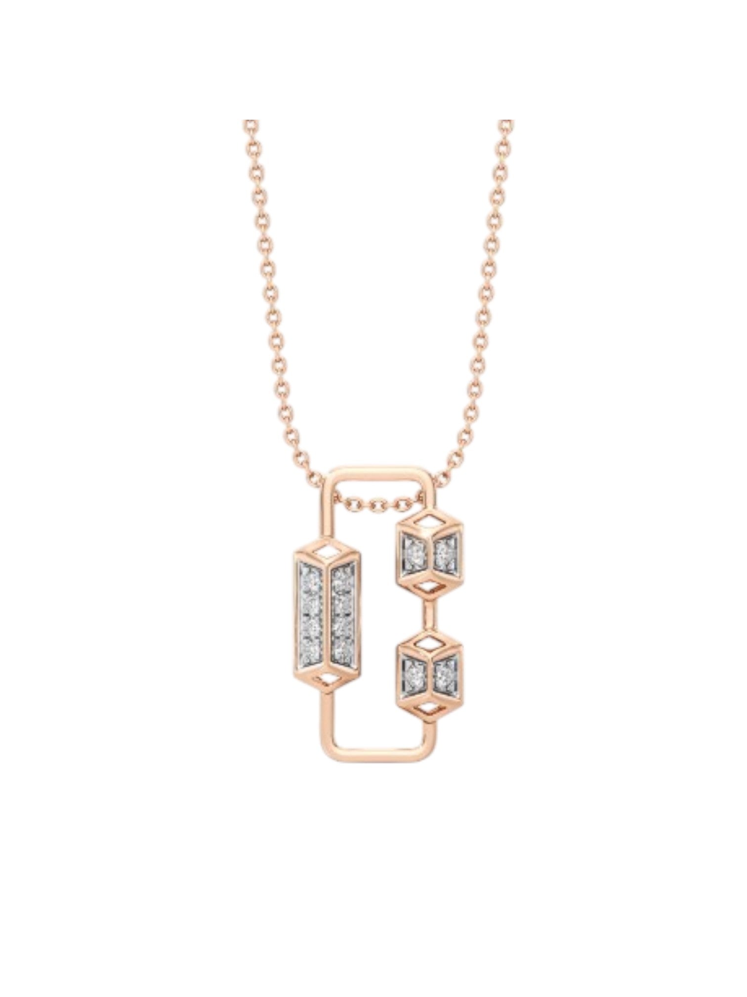 Trendy Design 925 Sterling Silver CZ Stones Gold Plated Pendant With Chain For Women By Kesardeep